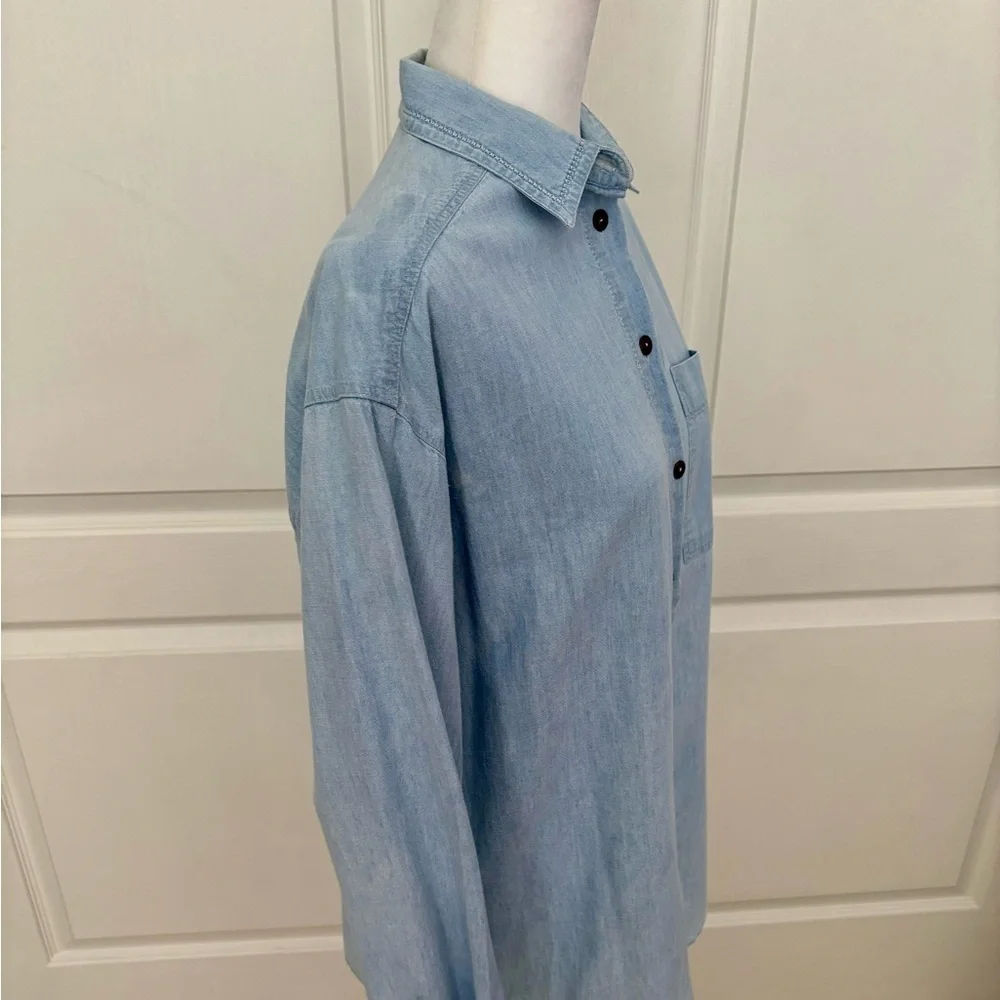 Vintage Jeans Wear Chambray Denim Shirt/Light Wash/Long Sleeve | Size M - Picture 4 of 11